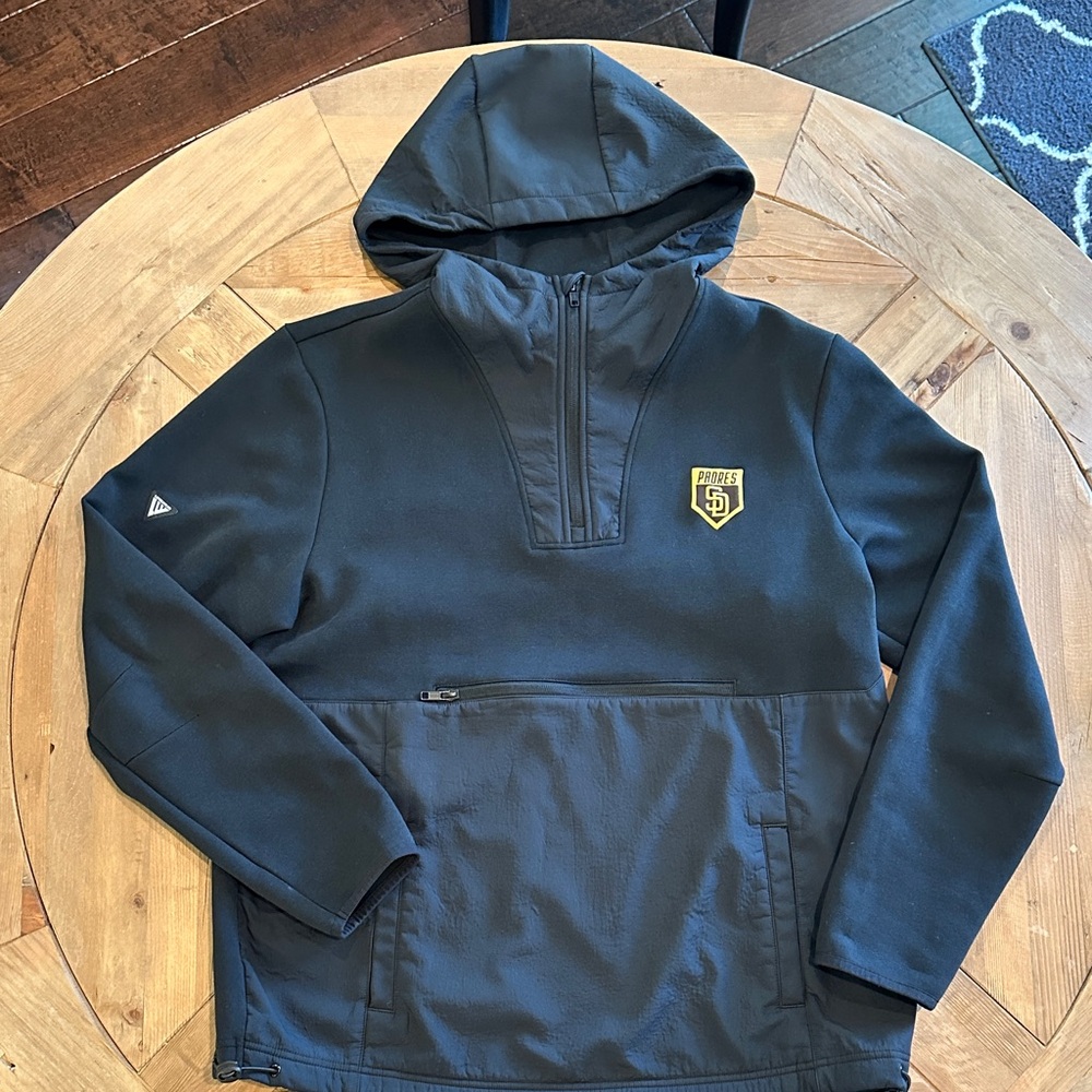 Black Hooded Pullover with Logo